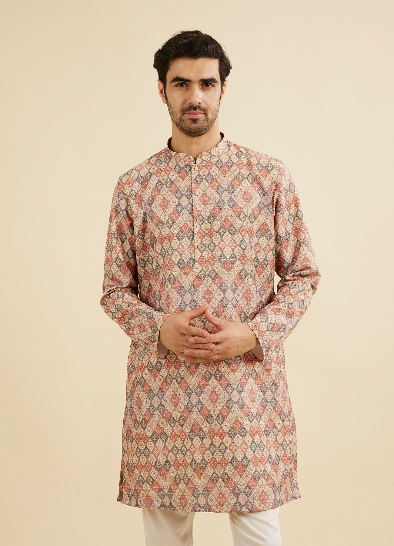 Manyavar Men Beige Kurta Delight