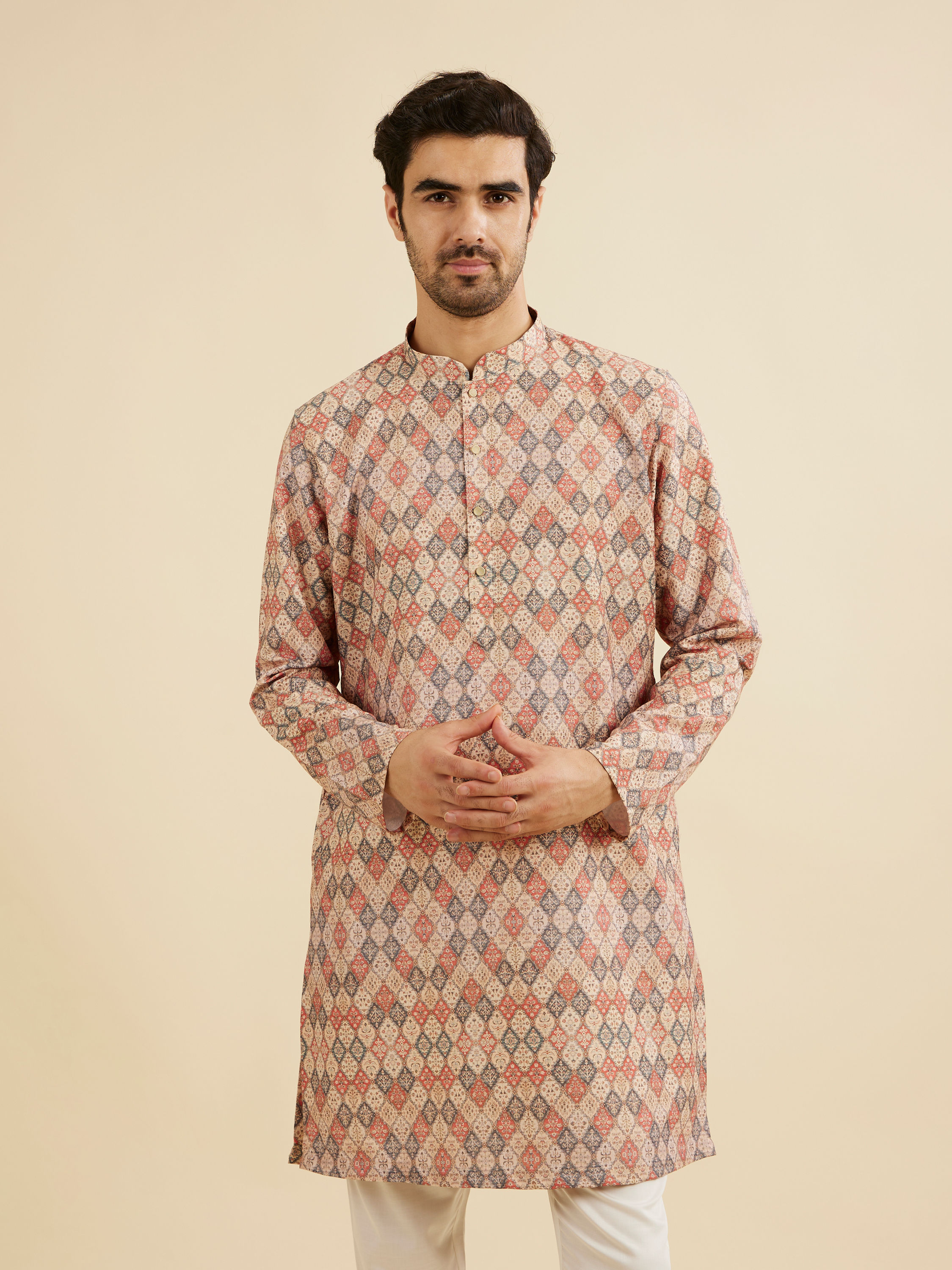 Manyavar Men Beige Kurta Delight