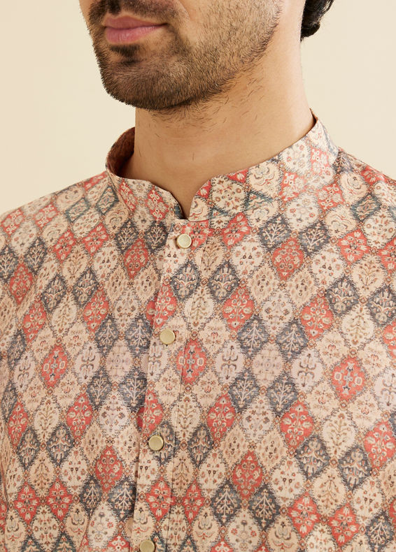 Manyavar Men Beige Kurta Delight