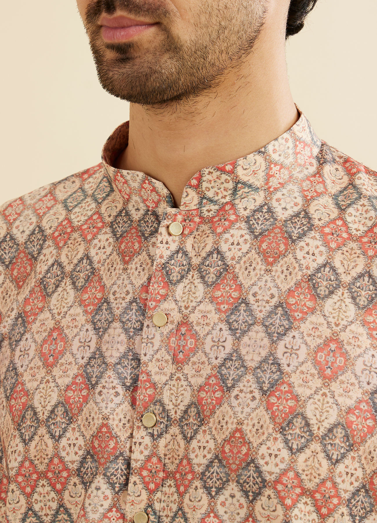 Manyavar Men Beige Kurta Delight
