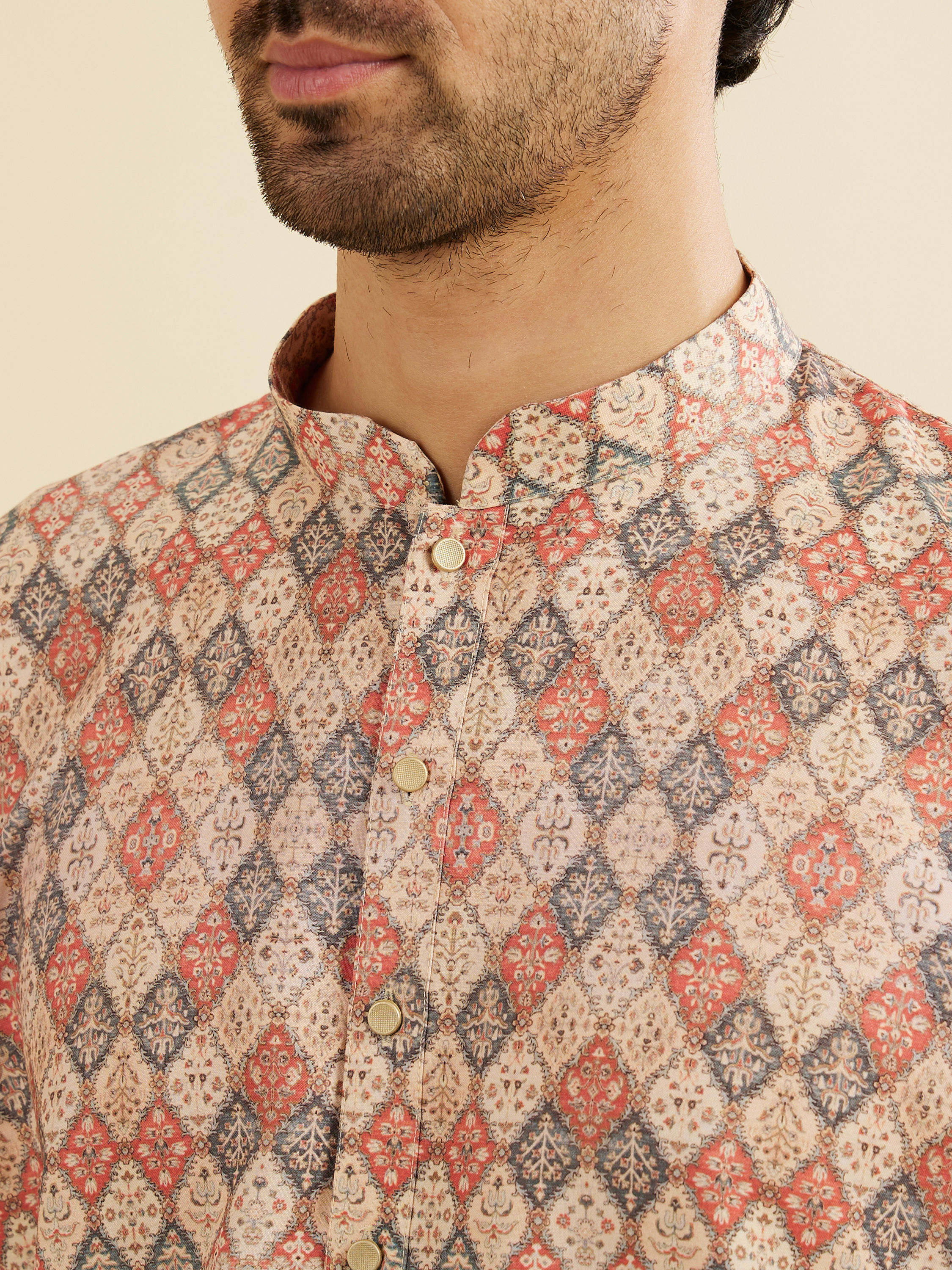 Manyavar Men Beige Kurta Delight