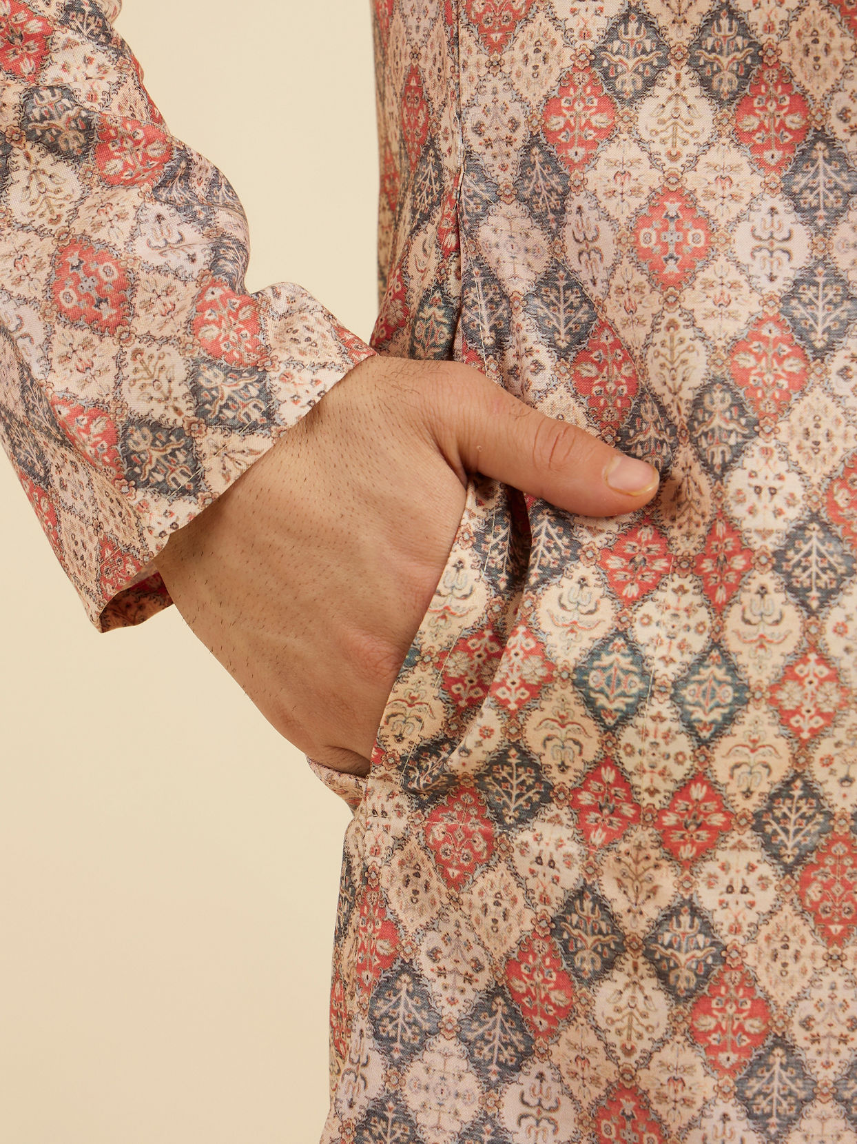Manyavar Men Beige Kurta Delight