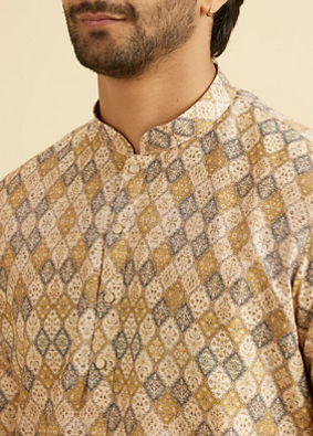 Manyavar Men Fawn Festive Stunning Kurta