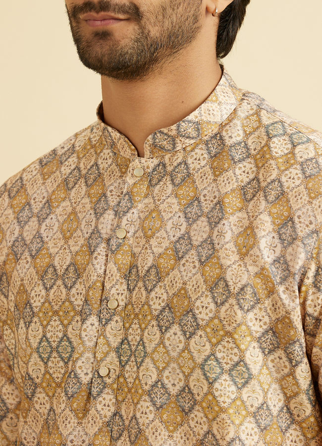 Manyavar Men Fawn Festive Stunning Kurta