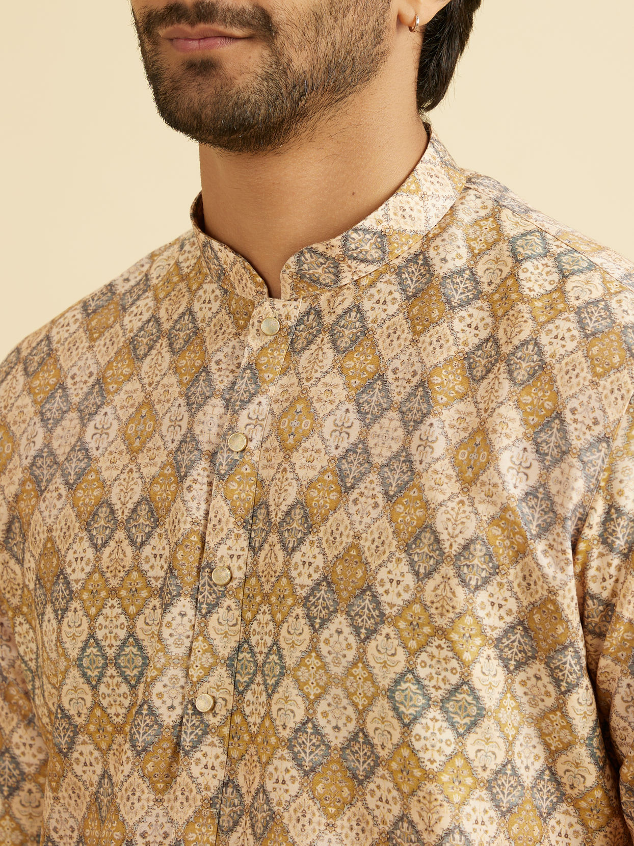 Manyavar Men Fawn Festive Stunning Kurta