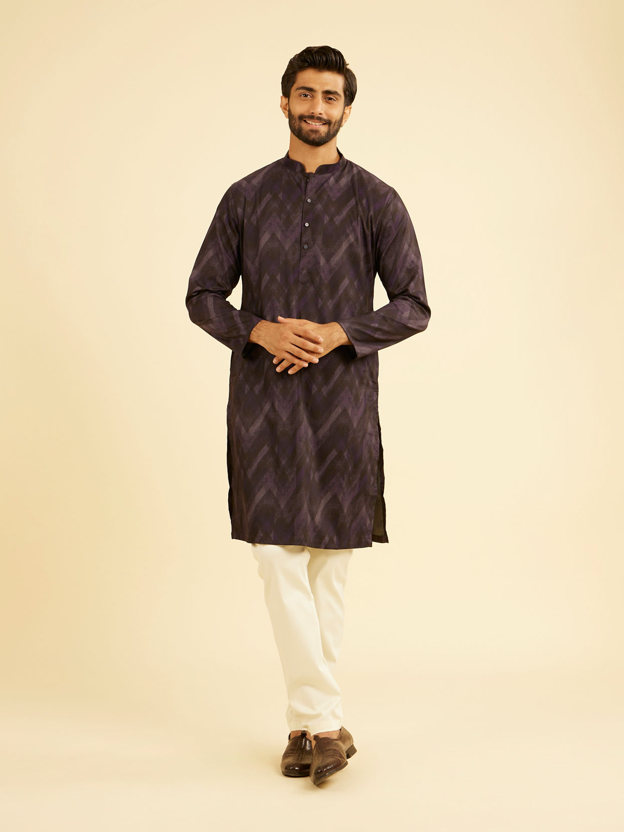 Manyavar Men Exquisite Purple Kurta