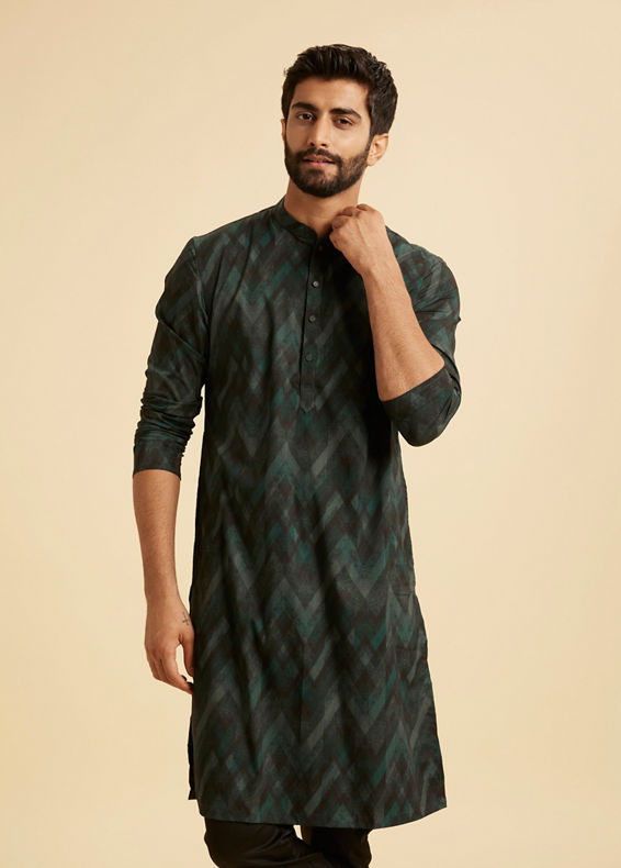 Manyavar Men Lush Teal Green Kurta