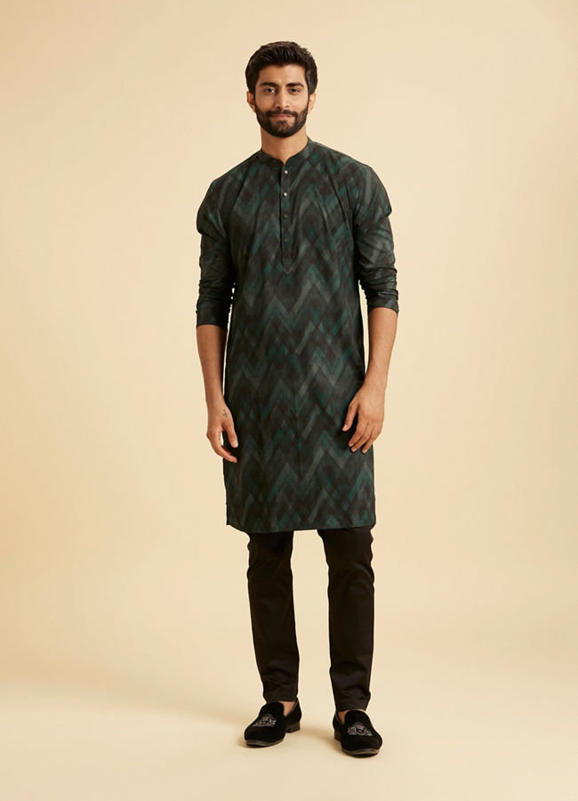 Manyavar Men Lush Teal Green Kurta