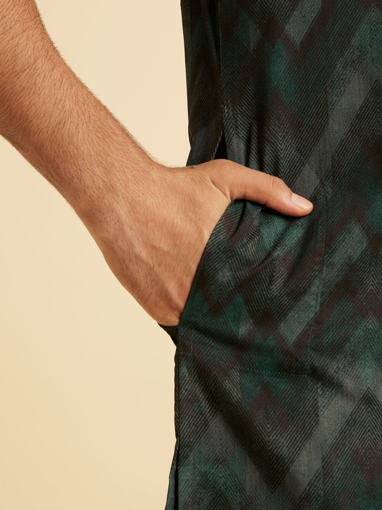 Manyavar Men Lush Teal Green Kurta