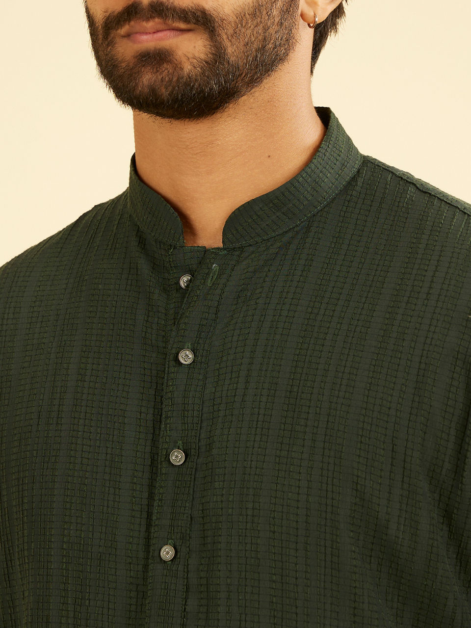 Manyavar Men Verdant Elegance Mid Length Kurta
