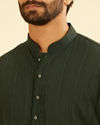 Manyavar Men Verdant Elegance Mid Length Kurta