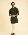 Manyavar Men Verdant Elegance Mid Length Kurta