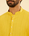 Manyavar Men Mustard Yellow Spandex Kurta