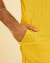 Manyavar Men Mustard Yellow Spandex Kurta