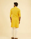 Manyavar Men Mustard Yellow Spandex Kurta
