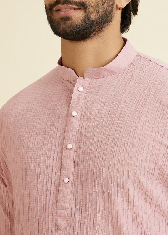 Manyavar Men Dusty Pink Elegance Kurta