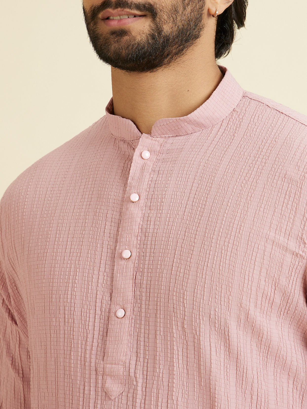 Manyavar Men Dusty Pink Elegance Kurta