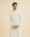 Snow White Buta Patterned Kurta