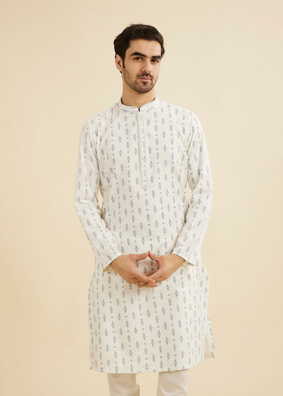 Manyavar Men Elegant White Kurta