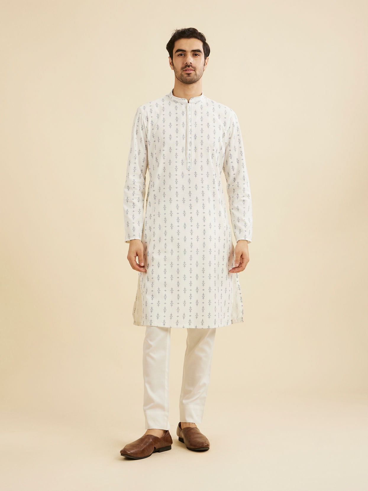 Manyavar Men Elegant White Kurta