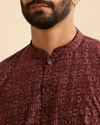 Manyavar Men Maroon Majesty Cotton Kurta