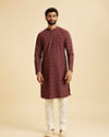 Manyavar Men Maroon Majesty Cotton Kurta