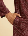 Manyavar Men Maroon Majesty Cotton Kurta