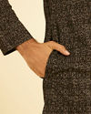 Manyavar Men Mystic Black Elegance Cotton Kurta
