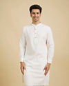 Glimmering White Cotton Kurta