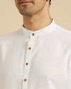 Manyavar Men Glimmering White Cotton Kurta image number 1