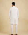 Manyavar Men Glimmering White Cotton Kurta image number 4