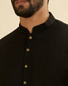 Manyavar Men Midnight Black Plain Classic Kurta
