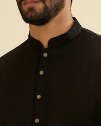 Manyavar Men Black Elegance Kurta