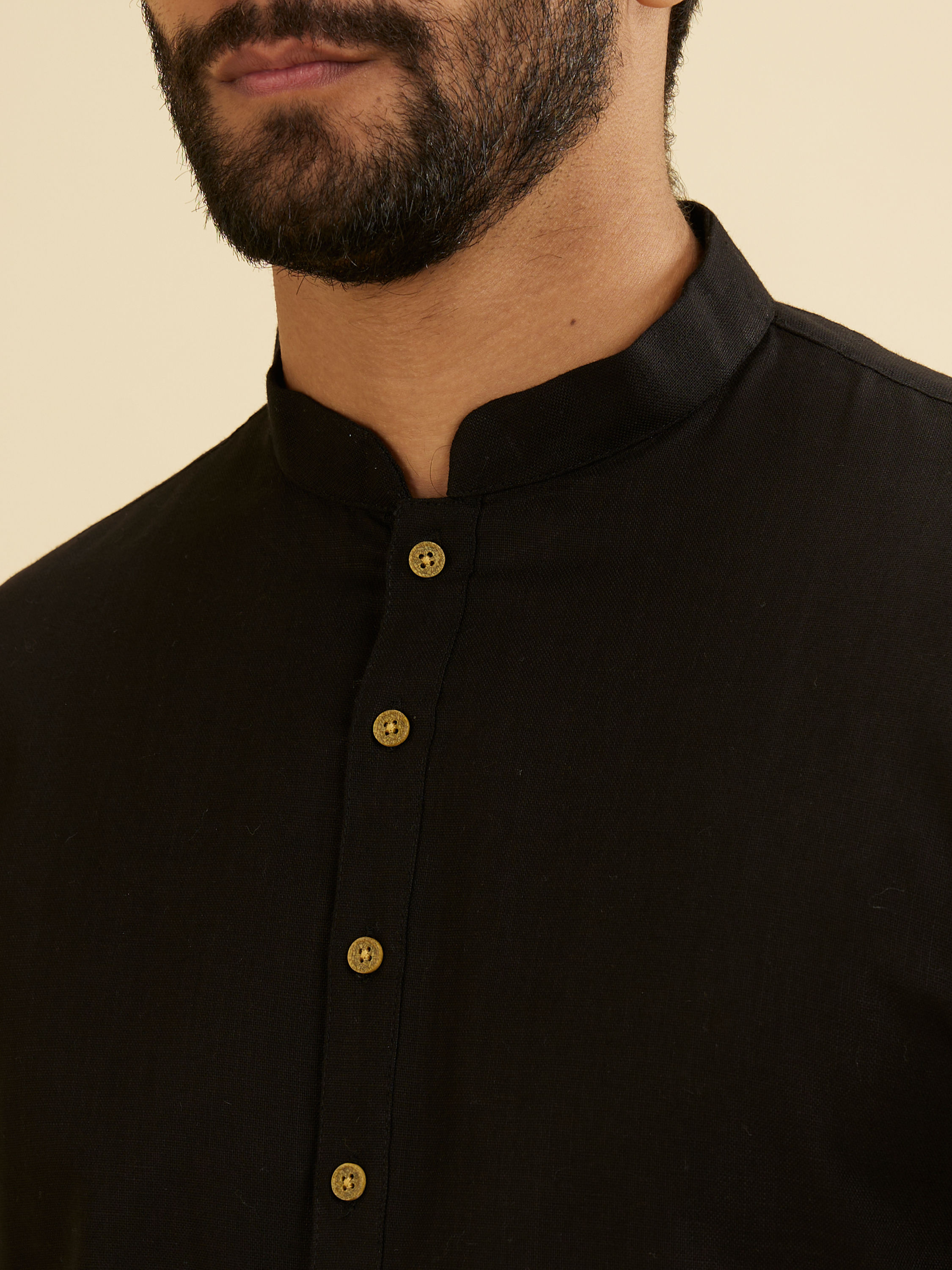 Manyavar Men Black Elegance Kurta