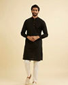 Manyavar Men Black Elegance Kurta image number 2