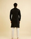 Manyavar Men Midnight Black Plain Classic Kurta