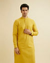 Manyavar Men Mustard Charm Cotton Kurta image number 0