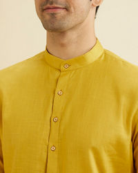 Manyavar Men Mustard Charm Cotton Kurta