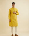 Manyavar Men Mustard Charm Cotton Kurta