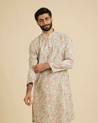 Manyavar Men Opulent Peach Kurta Ensemble