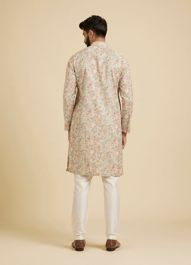 Manyavar Men Opulent Peach Kurta Ensemble