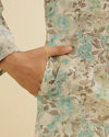 Manyavar Men Aqua Green Elegance Kurta