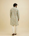 Manyavar Men Aqua Green Elegance Kurta image number 4