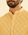 Manyavar Men Mustard Yellow Mid Length Kurta