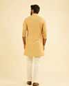 Manyavar Men Mustard Yellow Mid Length Kurta