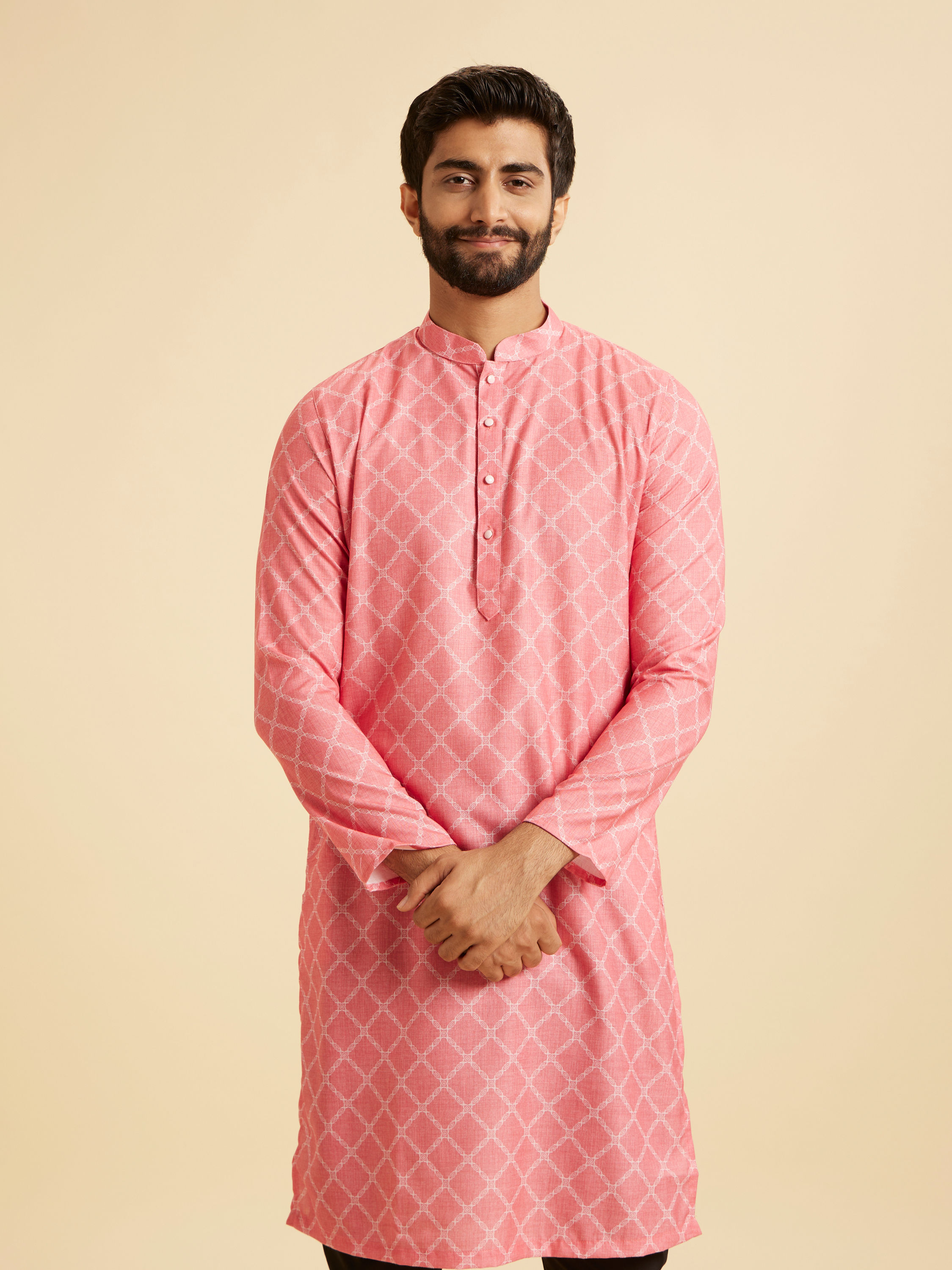 Manyavar Men Coral Radiance Kurta