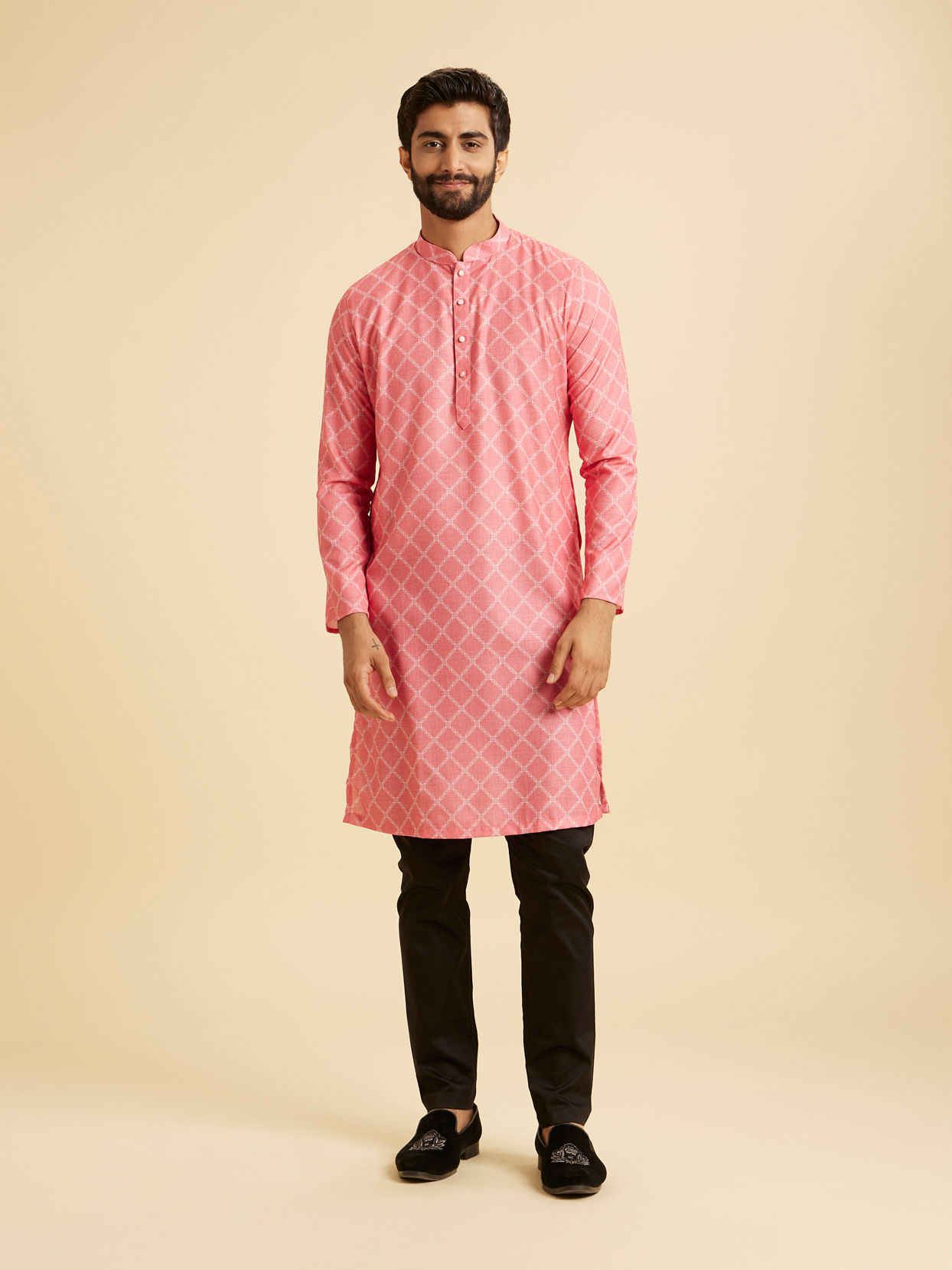 Manyavar Men Coral Radiance Kurta