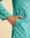 Manyavar Men Turquoise Blue Elegance Kurta