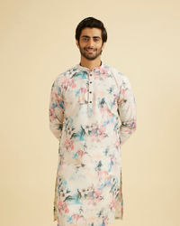 Manyavar Men Warm White Elegance Kurta