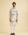 Manyavar Men Warm White Elegance Kurta